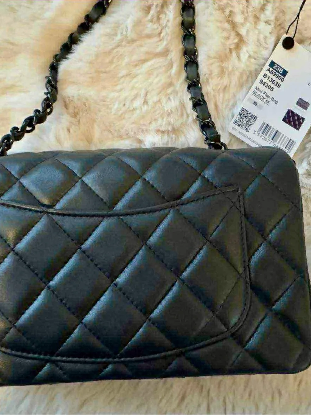 Chanel RARE SO BLACK  Classic Mini Flap Lambskin Black Hardware Handbag